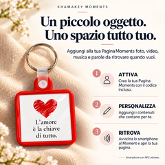 Come attivare, personalizzare e aprire la Pagina Moments del portachiavi L’amore è la chiave di tutto.