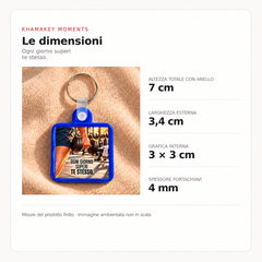KhamaKey Moments | Cornice blu | Ogni giorno superi te stesso. | dimensioni