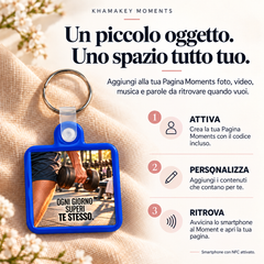 KhamaKey Moments | Cornice blu | Ogni giorno superi te stesso. | funzionamento