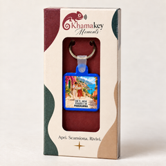 KhamaKey Moments | Cornice blu | Con te, anche perdersi è un programma. | confezione