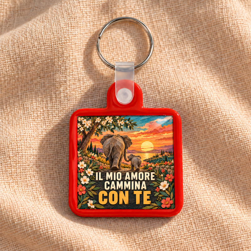 KhamaKey Moments | Cornice rosso | Il mio amore cammina con te. | frontale