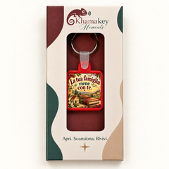 KhamaKey Moments | Cornice rosso | La tua famiglia viene con te. | confezione